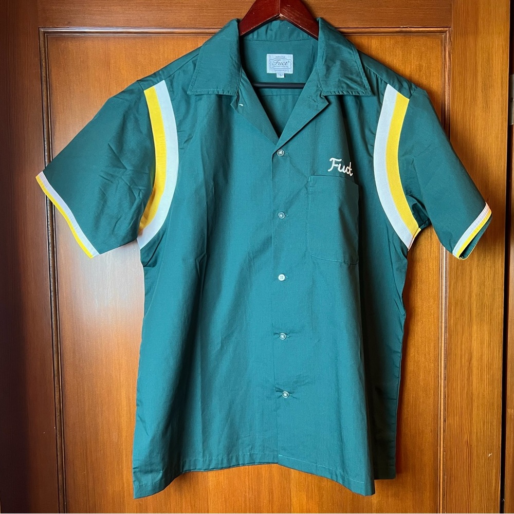 Fuct Green Players Club Death Bunny Bowling Button Up Shirt